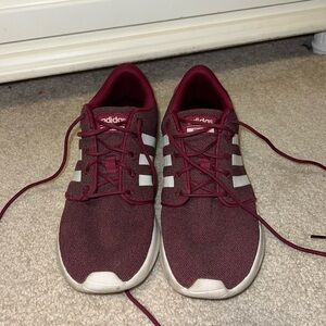 Maroon Adidas tennis shoes